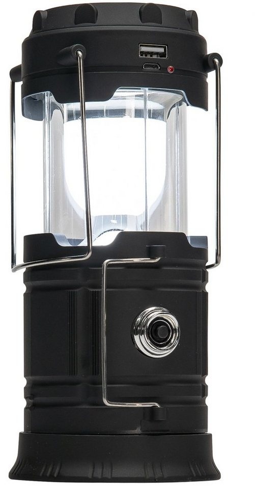 Grafner Laterne 2in1 Solar Camping Lampe USB LED Laterne Taschenlampe, inkl. Akku, Solar, Powerbank, Laterne, Ausziehbar, Taschenlampe schwarz