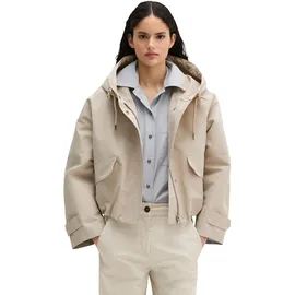 Marc O'Polo "aus Cotton-Nylon-Mix", Damen, Gr. 46, beige (linen beige), Obermaterial: 75% Baumwolle, 25% Polyamid. Futter: 100% Polyester, unifarben, loose fit, Jacken Outdoorjacke