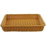 Dekoleidenschaft Regalkorb Auslagekorb aus Polyrattan, Schrankkorb, Aufbewahrungskorb, Brotkorb, Flechtkorb, Buffetkorb abwaschbar, Obstkorb, Servierkorb, Verkaufskorb beige