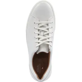 CLARKS Un Costa Lace Sneaker, White Leather, 39.5 EU