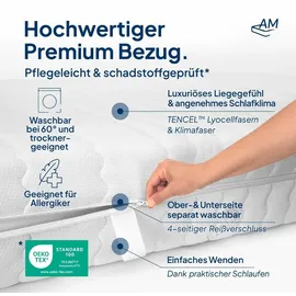 AM Qualitätsmatratzen Premium 7-Zonen Kaltschaummatratze 100 x 200 cm H2/H3