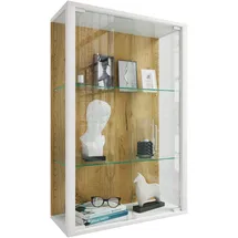 VCM Wandvitrine Glas Udina M 60 x 25 x 80 cm Weiß