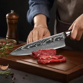 Wakoli EDIB Essentials 2er Set Damastmesser - cm und 20 cm Profi Chefmesser Küchenmesser - 67 Lagen Damaststahl - Pakkaholzgriff Gemüsemesser inkl. Geschenkbox