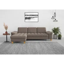 sit&more Ecksofa SIT & MORE "Westham L-Form", grau (taupe), B:275cm H:88cm T:172cm, 90% Polyester 10% Polyamid, Sofas, Ecksofa, mit Recamiere, mit oder ohne Bettfunktion, Bettkasten, Füße Eiche