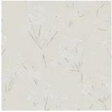 Profhome Blumen Tapete Vliestapete 0,64 m x 10 m 5,33 m2 Grau/Weiß 395484-GU