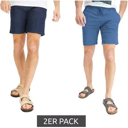 2er Pack Herren Jeans-Shorts Denim-Hosen Baumwoll-Hose kurze Hose Sommer-Hose 922711 Blau/Dunkelblau - W33