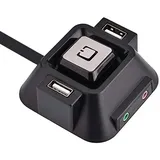 Desktop-PC-Schalter, Desktop-PC-Gehäuse-Schalter Zwei USB-Anschlüsse Stromversorgung EIN/Aus Reset-Taste Audio-Mikrofonanschluss, Desktop-PC-Taste