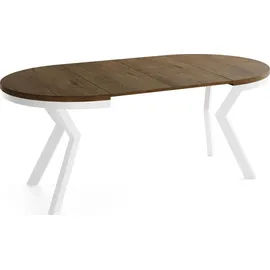 WFL GROUP Runder Ausziehtisch 90-190 x 77 cm dunkelbraun