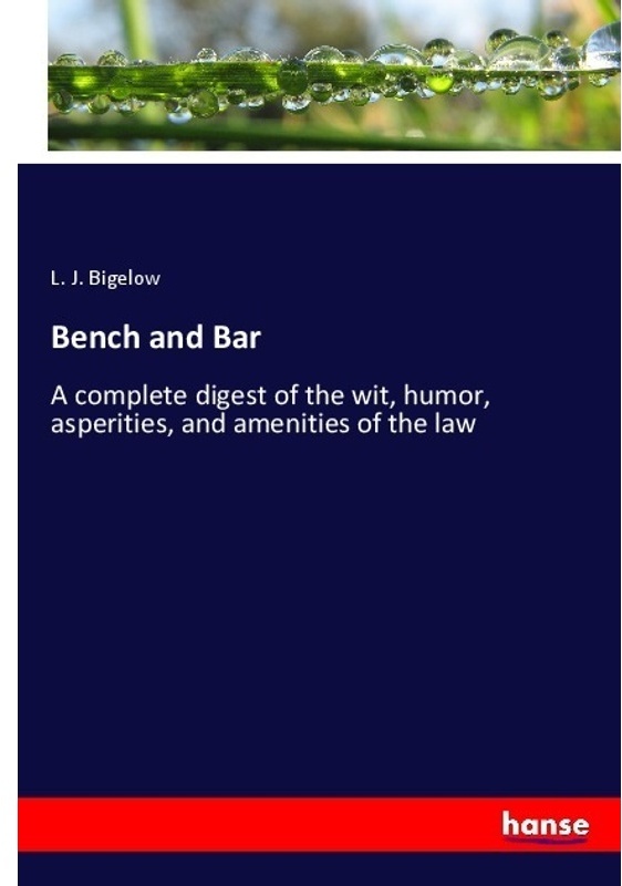 Bench And Bar - L. J. Bigelow, Kartoniert (TB)