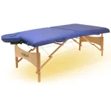 Master Massage Brady Mobil Massageliege Kosmetikliege Therapiebett Klappbar mit Ambiente Beleuchtung Holz, Blau, 69 cm