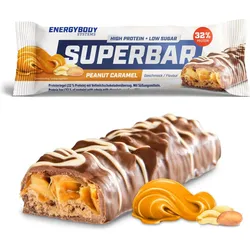 Superbar Eiweißriegel, 32% Protein, low sugar, Peanut Caramel, 50 g 50g