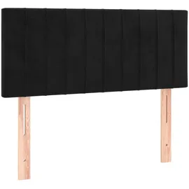 vidaXL Boxspringbett mit Matratze & LED Schwarz 100x200 cm Samt