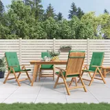 vidaXL Gartenstühle mit Kissen 4 Stk. Massivholz Teak