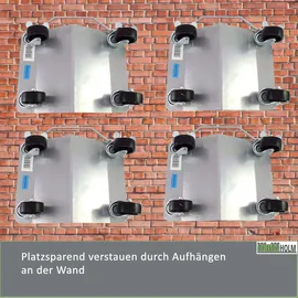 Trutzholm Rangierhilfe für PKW 4 Stück jeweils 680 kg Rangierroller V Form Schwenkgriff...