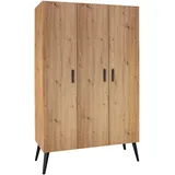 Schardt Kinderkleiderschrank Morris Oak 3-türig Eiche lackiert braun