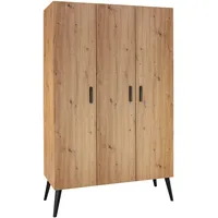Schardt Kinderkleiderschrank Morris Oak 3-türig Eiche lackiert braun