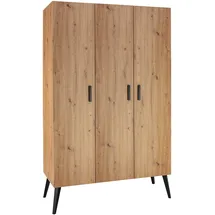 Schardt Kinderkleiderschrank Morris Oak 3-türig Eiche lackiert braun