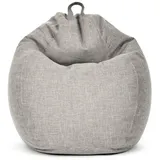 Green Bean Indoor Sitzsack Home Linen mit 200 Liter mit EPS-Perlen Füllung Kuschelig Weich Waschbar - Bodenkissen Liegekissen Sitzkissen Lounge - Silber Grau
