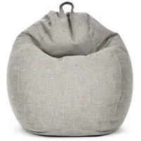 Green Bean Indoor Sitzsack Home Linen mit 200 Liter mit EPS-Perlen Füllung Kuschelig Weich Waschbar - Bodenkissen Liegekissen Sitzkissen Lounge - Silber Grau