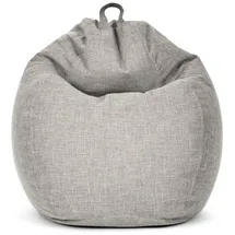 Green Bean Indoor Sitzsack Home Linen mit 200 Liter mit EPS-Perlen Füllung Kuschelig Weich Waschbar - Bodenkissen Liegekissen Sitzkissen Lounge - Silber Grau