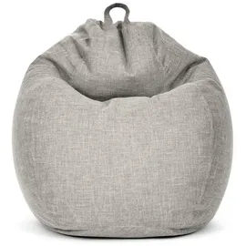 Green Bean Indoor Sitzsack Home Linen mit 200 Liter mit EPS-Perlen Füllung Kuschelig Weich Waschbar - Bodenkissen Liegekissen Sitzkissen Lounge - Silber Grau