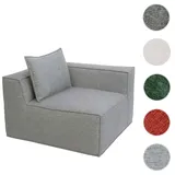 Mendler Loungesessel Stoff 63 x 97 x 97 cm Hellgrau mit Kissen