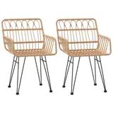 furnicato Gartenstuhl 56 x 64 x 80 cm braun 2 St.