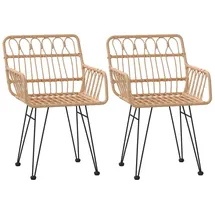 furnicato Gartenstuhl 56 x 64 x 80 cm braun 2 St.