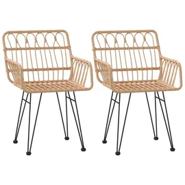 furnicato Gartenstuhl 56 x 64 x 80 cm braun 2 St.