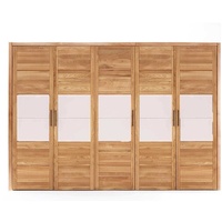 Pharao24 Kleiderschrank Zimarena aus Massivholz braun 307 cm x 216 cm x 65 cm