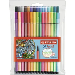STABILO Premium-Filzstift Pen 68 Kunststoffetui VE=30 Farben