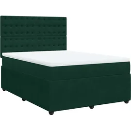 vidaXL Boxspringbett 140 x 200 cm Dunkelgrün