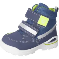 Pepino Winterstiefel »Flori WMS: weit«, Sympatex Stiefel, Klettstiefel, Kindergartenschuh mit Warmfutter Gr. 21, blau-neongelb, , 43560250-21