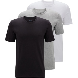 Boss T-Shirt 3er Pack T-Shirt RN 3P Classic, - Hellgrau,Schwarz,Weiß - XL