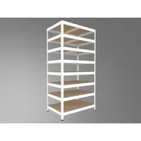 Kellerregal Biedrax 45 x 90 x 270 cm, Weiß, 8 Fachböden MDF, Fachlast 200 kg pro Fachboden