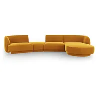 Micadoni Sofa Miley, modular mit Recamiere 4-Sitzer gelb