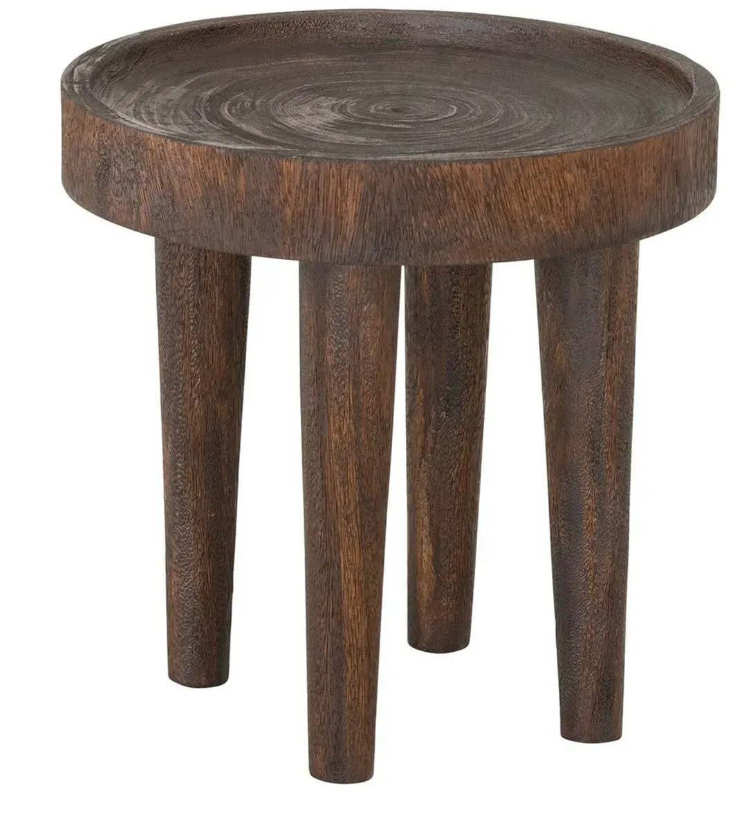 Beistelltisch Tray aus Suarholz, massives Design, rund, Braun, geölte Oberfläche, Must Living
