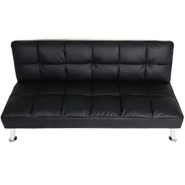 Mendler Sofa HWC-K21, Klappsofa Couch Schlafsofa, Nosagfederung Schlaffunktion Liegefläche 181x107cm ~ Kunstleder, schwarz