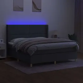 vidaXL Boxspringbett 180 x 200 cm Dunkelgrau