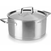 Lacor 45024 Bratentopf mit Deckel Foodie 24x11.5cm, Edelstahl, Grey,
