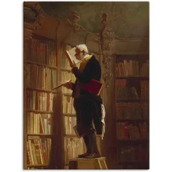 Wandbild ARTLAND "Der Bücherwurm (Detail). Um 1850", braun (farbe bild(er): braun), B:60cm H:80cm, Canvas, Leinwand, Bilder, als Leinwandbild, Poster in verschied. Größen