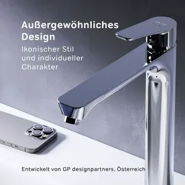 AM.PM Waschtischarmatur Hoch Chrom Wasserhahn Bad Waschbecken Armatur Einhebelmischer Badarmatur Mischbatterie für Badezimmer Aufsatzwaschbecken