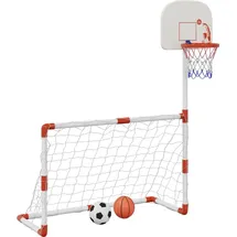 vidaXL Fußball- und Basketball-Set für Kinder mit Bällen 98x50x70 cm