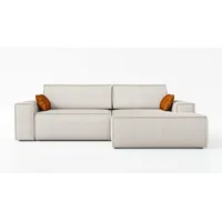 Mebloland Ecksofa TOR mit Schlaffunktion. Farbe: Pearl. - Beige