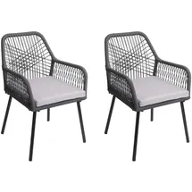 Mendler HWC-O12 Gartenstuhl 54 x 54 x 81 cm grau 2 St.