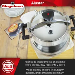 Magefesa Magefesa ® Alustar 22-Liter-Schnellkochtopf, für Profis empfohlen, einfach zu bedienen, aus extra dickem Aluminium.