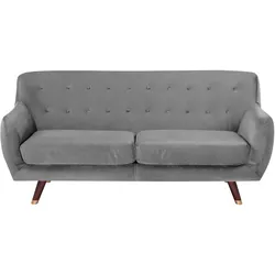 3-Sitzer Sofa Samtstoff grau BODO