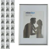 Relaxdays Bilderrahmen Silber A4 24 St.