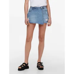 Jeansrock »ONLTEXAS – Destroyed Effekt für trendigen Hosenrock-Stil«, figurbetont, Denim/Jeans, Baumwolle, Destroyed Effekt, unifarben, Gr. S (36), Light Blue Denim, , 44153305-S