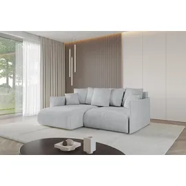 altdecor Ecksofa Cord 3-Sitzer Grau